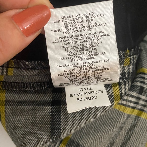 Ellen Tracy Ankle Dress Pants Wide Leg Womens Size 14 Pockets Plaid Gray - Picture 12 of 15